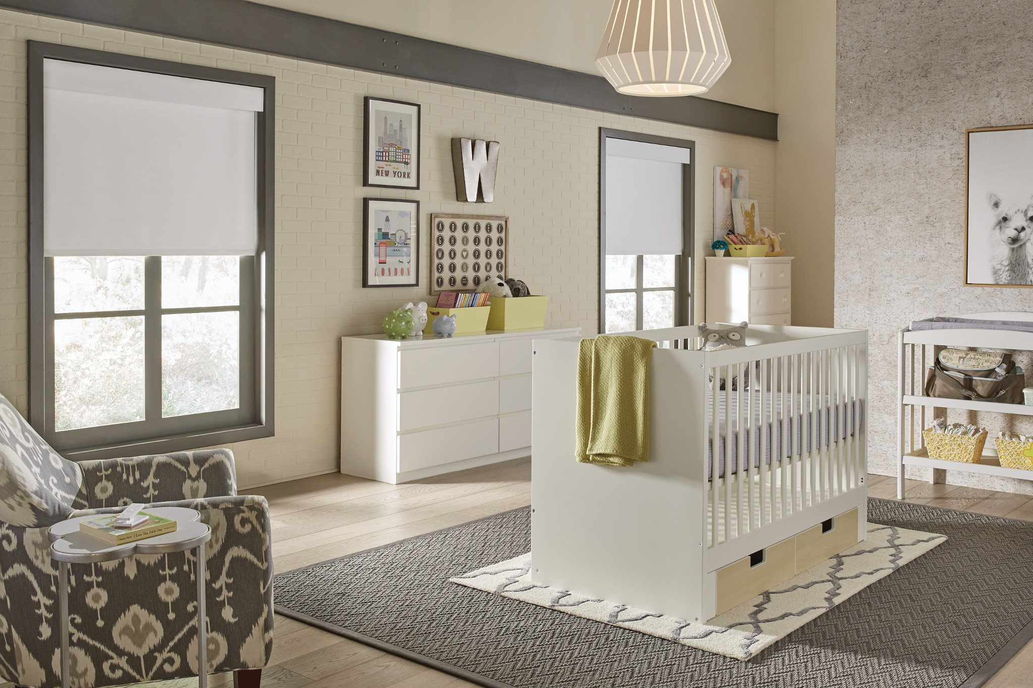 A nursery with smart shades