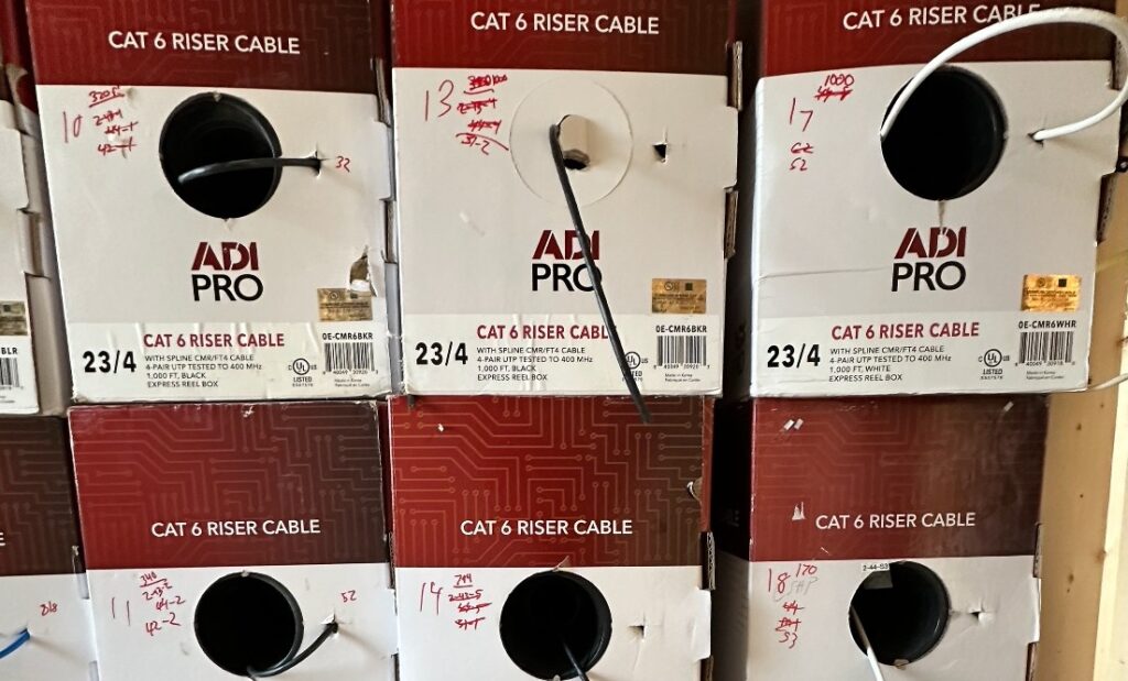 Boxes of Cat 6 Cable