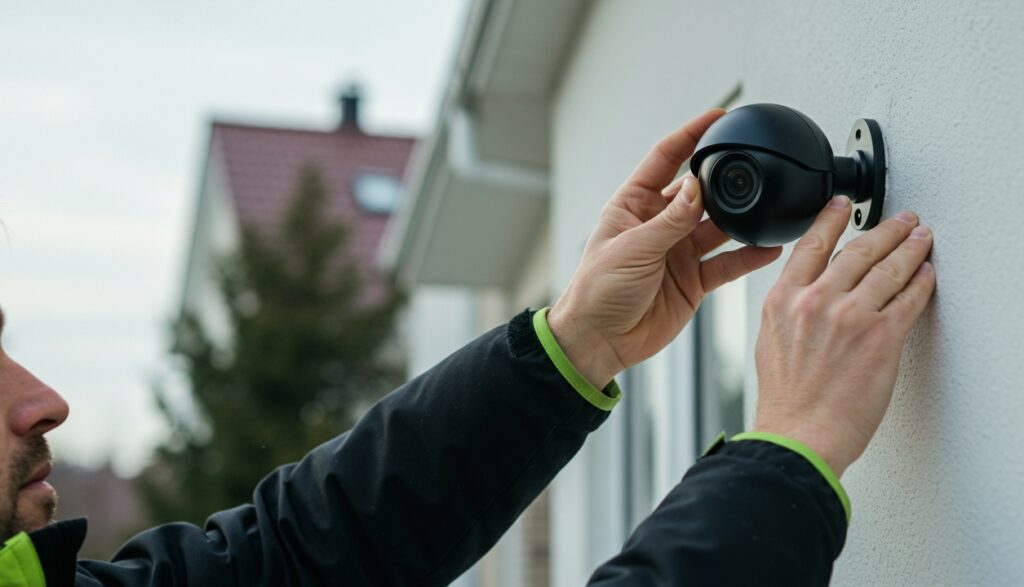 Eco Smart Home Pros Installing a Security Camera