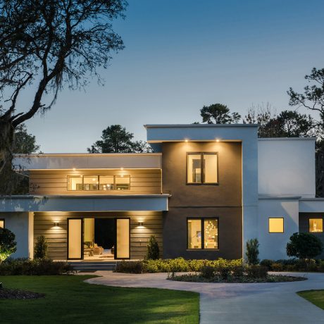 Outdoor Lighting on Modern Smart Home with Lutron Lighting