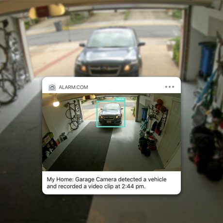 Alarm.com notifies you when an event occurs at home